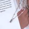 Allereyae Vintage Square Pendant Necklace Polish Square Necklace Square Choker Necklace Silver Ball Chain Necklace Jewelry for Women (Silver)