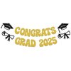 Congrats Grad 2025 Banner Graduation Theme Party Decoration Graduation Banners Garland for Congratulation Graduation Party Supplies Graduation Decorations Class of 2025 Gold