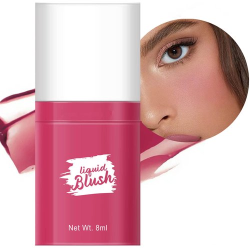 Red Rose Liquid Blush Makeup, Liquid Blush for Cheeks, Cream Matte Blush Liquid, Mothers Day Gifts Natural Looking Waterproof Lightweight Breathable Feel, Long-Wearing Dewy Finish 0.27 Fl Oz(04#)