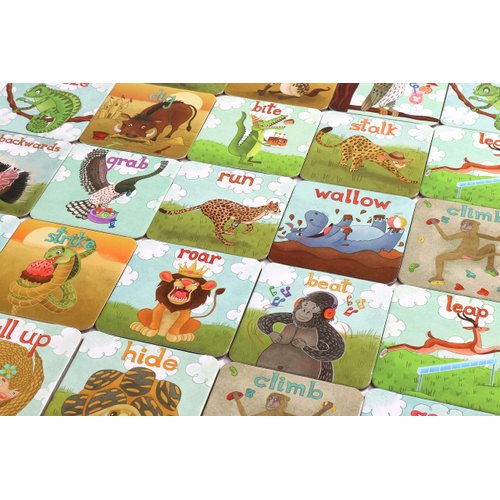 Movement Memory Game for Toddlers 2-4 Years – Educational Matching Game w/ African Animals - Memory Card Game with 28 Sets - Memorize and Match - Exercise & Improve Memory, Focus & concentration