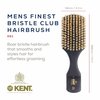 Kent OE1 Boar Bristle Club Brush, Travel Size Natural Boar Bristle Hair Brush for Men Wave Brush for Hair and Beard, Ebony Wood Finest Mens Kent Brush