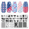 XEAOHESY 6pcs 4th of July Nail Stamping Plates for Nails Independence Day Nail Stamping Kit Patriotic American Flag Stars Statue of Liberty Image Plates Nail Stamper Plates for Women Nail Art