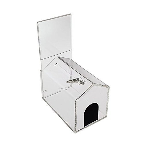 Small House shelter shaped charity Donation coin collection money piggy bank ballot box 7 x 5 x 3 inch animal house suggestion and fundraising box with Cam-lock and 2 Keys