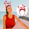 Soochat Valentine's Day Heart Headband Red Glitter Love-shaped Head Boppers for Valentines Day Wedding Birthday Party Supplies