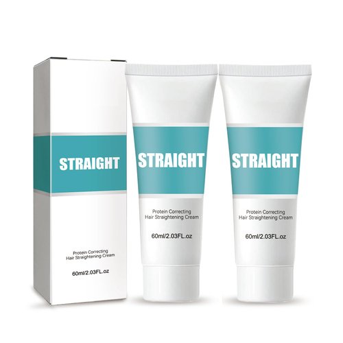 2PCS Protein Hair Straightening Cream, Silk & Gloss Hair Straightening Cream, Hair Straightening Cream for Curly Hair