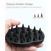 FREATECH 100% Silicone Hair Scalp Massager Shampoo Brush for Scalp Care and Hair Growth, Waterproof Shower Hair Scrubber Scalp Exfoliator for Dandruff and Buildup, Sturdy and Hygienic, Black