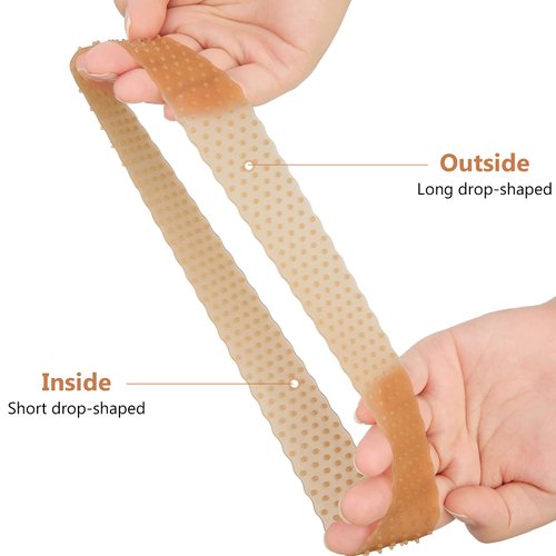 WILLBOND 2 Pieces Silicone Wig Grip Band Adjustable Silicone Wig Headband No Slip Wig Bands Seamless Wig Holder for Men Women Sports Yoga (Light Brown, Dark Brown)