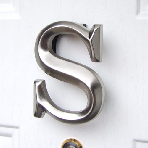 Monogram Letter S Door Knocker - Nickel