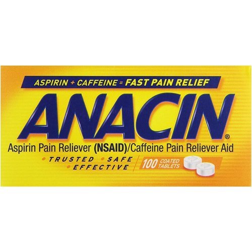 ANACIN Fast Pain Aspirin Tablets, 100 Tabs (Pack of 3)