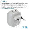 European Travel Plug Adapter, VINTAR International Power Plug Adapter with 1 USB C, 2 US Outlets and 3 USB Ports, 6 in 1 Travel Essentials to Most of Europe Greece, Italy(Type C)