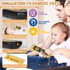 Orzbow Baby Remote Control Toy for 6 Month+ with Silicone Teether Cover, TV Remote Toy with Realistic Light and Sound - English, French and Spanish for Infant Play Remote Musical Toys, BPA Free, Black