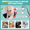 RONAVO Tongue Scraper for Adult with Thick Tongue Coating, Dual Scraping Head Design for Deep Clean, Stainless Steel Tongue Cleaner, Bad Breath Gone, Help Improve Oral Hygiene