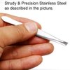 LUXXII (3 Pack) Slant Tweezers - Precision Stainless Steel Slant Tip Tweezers Hair Plucker for Hair and Eyebrows Personal Care (Silver Tone)