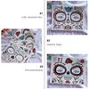 Day of the Dead Face Tattoo Halloween Makeup Tattoos Decor Stickers Sugar Skull Temporary Tattoo for Halloween Masquerade Party with Floral, Glitter Roses, Web and Floral Skeleton Design 5 PACK