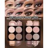 Quad Eyeshadow Palette Makeup,Champagne Rose Pink Dark Brown Bronze Gold Naked Eyeshadow Pallet Matte to Shimmer,High Pigmented Waterproof Long Lasting Creamy Eye Shadow Powder Built-In Mirror,0.31 Oz