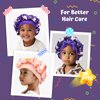 Lolalet 2 PCS Kids Bonnets for Girls, Silk Bonnet for Sleeping Reversible Satin Hat with Wide Elastic Band Night Sleep Caps for Teens Child Girls Curls Braids Natural Hair -Unicorn/Rainbow
