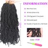 18 Inch 6 Packs New Faux Locs Crochet Hair Pre-Looped Wavy Black Soft Faux Locs Crochet Braiding Hair for Women Dreadlocks Hair Synthetic Hair Extensions (18 Inch,1B#)