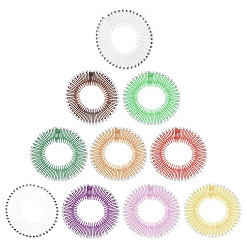 LALAFINA Stretch Plastic Comb Headband - 13pcs Flexible Circular Combs for Hair Ornaments and Wraps for Women and Girls