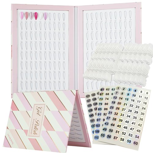 Acycoin2A 160 Nail Color Display Book Chart with 240 Nail Tips UV Gel Polish Color Card Board (B)
