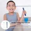 Healifty Denture Brush False Teeth Cleaning Tool Double Sided Toothbrush Denture Cleaning Brush 2pcs (White+Blue)