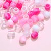 VENOFEN 48PCS Pink Hair Beads Dreadlock Beads for Hair White Braid Beads Light Pink Pony Beads for Kids Girls Jewelry Making Hair Accessories
