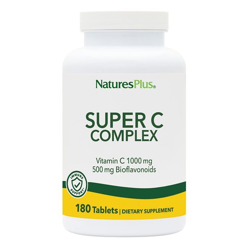 NaturesPlus Super C Complex - 1000 mg, 180 Vegetarian Tablets - High Potency Vitamin C - Fast Act...