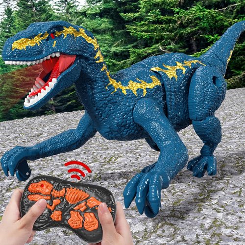 TEMI Remote Control Dinosaur Toys for Kids 3-5, 2.4GHZ Electronic RC Toys for Boys,Dinosaur Toys with Lights and Sounds, Birthday Gifts for Boys and Girls 3 4 5 6 7 8 9 10 11 12 Year Old