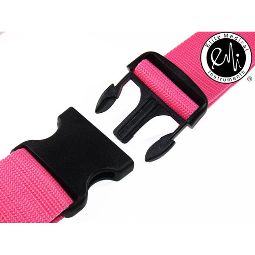 EMI 60" Polyester Gait Transfer Belt Pink - Select Buckle Type (Pink Plastic Buckle)