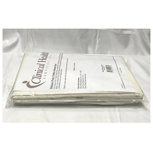 Deluxe Poly Cotton Massage 3 Piece Sheet Set-(Color=Natural)