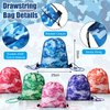 36 Pcs Tie Dye Camouflage Party Kit Camo Drawstring Bag Bulk Camouflage Military Rubber Keychain Silicone Camo Bracelet for Adult Kid Travel Paintball Camping Birthday Party Supplies (Assorted Camo)