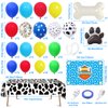 Winrayk 156Pcs Dog Paw Birthday Party Decorations Supplies for Boys Kids Teen, Paw Print Balloon Arch Kit & Backdrop Tablecloth Paw Dog Bone Foil Balloons, Puppy Paw Theme Birthday Party Decorations