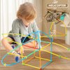 MOTTOYS 500 Pcs Fort Building Kit - 250 Sticks, 250 Connectors Straw Constructor Toys STEM Building Toys - Creative Indoor Buildable Kit for Kid - Outdoor Toys for Kid Ages 4-8 - DIY Interlocking Toys