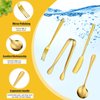 Charcuterie Board Accessories Utensils Cheese Butter Spreader Knives Set Include Serving Tongs, Knives, Spoons, Forks, Toothpick Flags, Honey Dippers, Bowl for Christmas Pastry Making (Gold)
