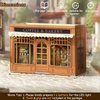 TuKIIE DIY Miniature Dollhouse Kit with Furniture, 1:32 Scale Opened & Closed Mini Cube Wooden Doll House Creative Room for Kids Teens Adults(Bagel Time)