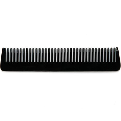 Fendrihan Hand Finished Fine Tooth Pocket Comb, Black Plant Based Acetate (7.2 Inches)