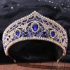 WIOJEIGO Women's Crown Crystal Wedding Tiara Queen Rhinestone Headbands for Prom Birthday Party Blue