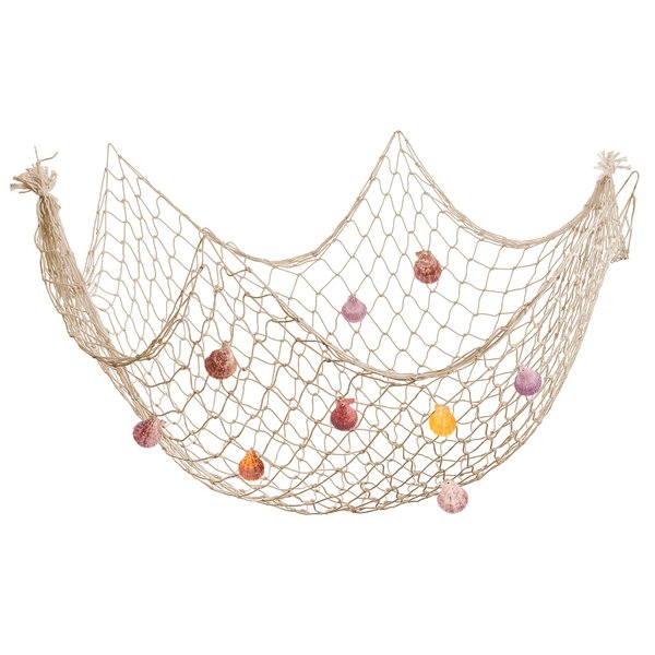 Raeasily Fish Net Wall Decor with Shells - Fishing Net Decorative Nautical Mediterranean Style Cotton Photo Hanging Display Frame for Christmas Birthday Party Decorations Ornaments 79 x 40 Inch