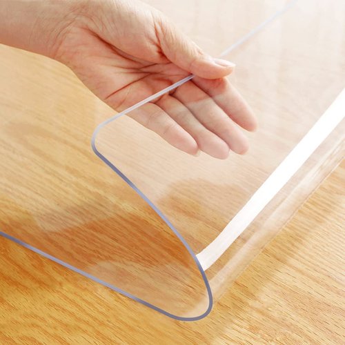12x72 Inch Rectangle Clear PVC Table Cover Protector Non-Slip Crystal Plastic Table Pads 1.5mm Thick Waterproof Vinyl Table Top Protector Mat for Coffee Table Dining Table Writing Desk Heat Resistant