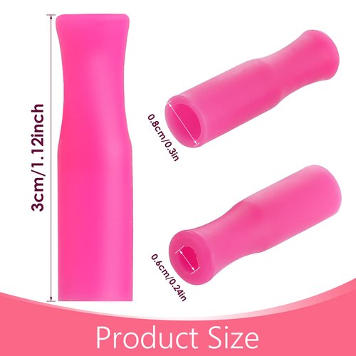 Grevosea 22PCS Silicone Straw Tips Reusable Straws Covers, Food Grade Metal Straws Covers Fit for Stainless Steel Straws of 1/4 Inch Wide(6MM Out Diameter)