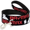Dog Leash Baymax Poses Black White Red 6 Feet Long 1.0 Inch Wide
