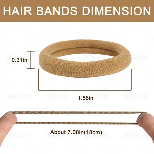 CYWLIFE Hair Ties Rubber Bands for Women Girls Thick Cruly Hair, 100 PCS Brown, No Crease No Damage Soft Elastics Hair Ties