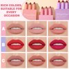 CAHIUYOA 3PCS Nude Matte Lipstick Set Lip Crayon Stick Smooth Velvet Nude Lip Gloss Lip Stain Non-Stick Cup Lip Makeup Lipstick for Women - Set A