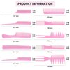 10 Pcs Professional Styling Comb Set - Coarse and Fine Toothed Pick Combs for Hairstyling