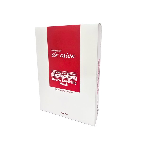 dr. eslee Hydra Soothing Mask 30g (10 Pack), Long-Lasting Sheet Mask Packed with Essence, For Dry and Sensitive Skin, Relieves Irritation, Free of Synthetic Perfumes, Korean Skin Care