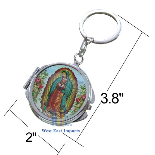 WE Our Lady of Guadalupe Compact Mirror (12 Pcs Pack) - Baptism Favor for Christening Favor / First Communion Favor/ Gift for Guest with Organza Gift Bags