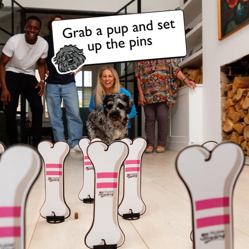 Ten Bone Bowling: A Family Party Game for You and Your Dog | Dog Board Game