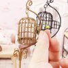 LOGOFUN Dollhouse Miniature Furniture Birdcage 1:12 Metal Bird Cage Floor Stand Model Mini Fairy Garden Micro Landscape Accessory Dollhouse Decoration (Glod)