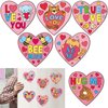 Realspring 24 Sets Valentine's Day Crafts Heart Magnet Craft Kit Color Your Own Heart Craft Funny Valentines DIY Craft Ornament for Preschool Classroom Home Project Activity Party Supplies Favors