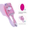 2PACKS Hair Brush and Hair Comb Glitter Detangling Hair Brush with Pink Comb Set Soft Anti-static Massage Scalp Brush