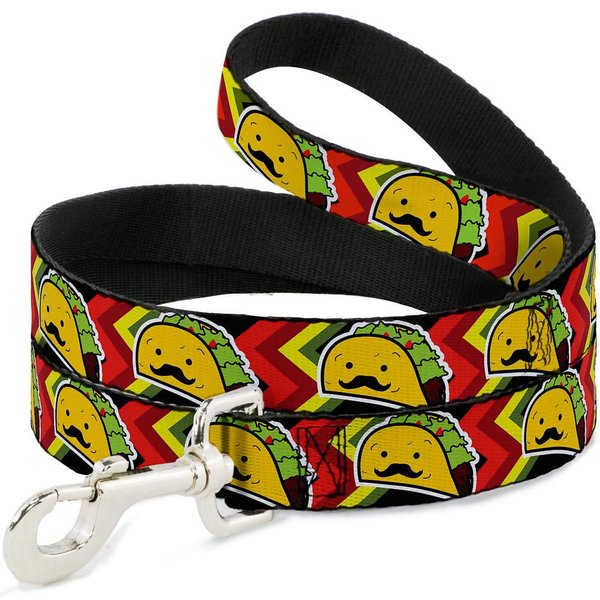 Buckle-Down Pet Leash - Taco Man - 6 Feet Long - 1" Wide